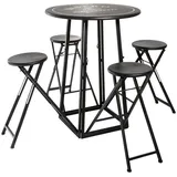 Atmosphera Gartentisch Ø 77,5 x 5 cm Schwarz/Weiß