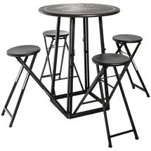 Atmosphera Gartentisch Ø 77,5 x 5 cm Schwarz/Weiß