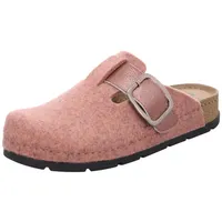 Rohde Damen Pantoffel Hausschuh Filz Clog Schnalle Memoryfußbett D.Soave 6012, Größe:37 EU, Farbe:Rosa - 37