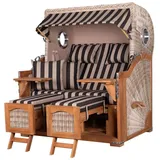 Mr. Deko bene,iving Strandkorb Komplettset Ammersee Grande XL Teak PE shell Modell 581 inkl. Liftersystem