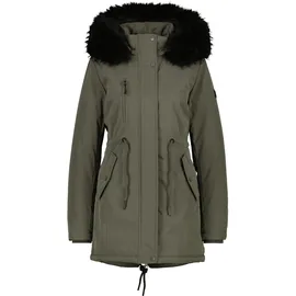 Alife & Kickin Winterjacke ALIFE & KICKIN "Damen KierseyAK A Winterjacke, gefütterte Jacke", Damen, Gr. M, grün (olive drab), 100% Polyester, Jacken Winterjacke, Kurzer Mantel mit weichem Teddy-Innenfutter und abnehmbarer Kapuze