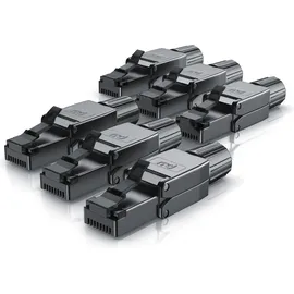 Primewire 6x Netzwerkstecker feldkonfektionierbar RJ45 CAT 8, Steckverbinder CAT8 für LAN Kabel Netzwerkkabel, (Netzwerkkabel Stecker), Zubehör Netzwerk
