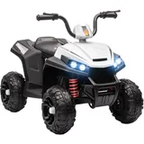aiyaplay Elektro Quad für Kinder 12V Kinderquad mit 4-Rad-Federung, MP3-Musikplayer, Kinderfahrzeug mit Scheinwerfer, Vorwärts- und Rückwärtsgang, für 3-5 Jahre Kinder, 5 km/h, Metall, Weiß