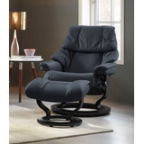 Stressless Stressless® »Reno«, mit Hocker, mit Classic Base, Größe S, M & L, Gestell Schwarz blau