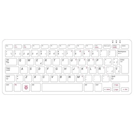 Raspberry Pi® RPI-KEYB (ES)-RED/WHITE USB Tastatur Spanisch, QWERTY Weiß, Rot USB-Hub