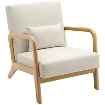 CLP Relaxsessel Hibbing Stoff 70 x 80 x 90 cm Beige mit Kissen