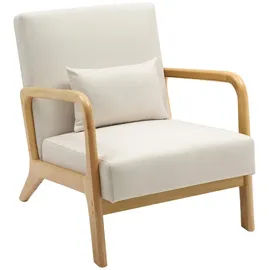 CLP Relaxsessel Hibbing Stoff 70 x 80 x 90 cm Beige mit Kissen