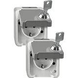 Merten Aquastar SCHUKO-Steckdose, lichtgrau MEG2418-8029
