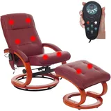 MCW Massagesessel Pescatori II rot 360° drehbar mit Hocker 80 x 100 x 80 cm