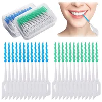 Delamiya 400 Stück Silikon Interdentalbürsten, Weiche Silikon adaptive Interdentalbürste,