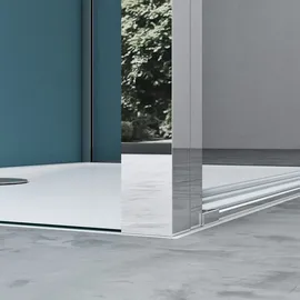 mai & mai Duschabtrennung 90x120 Duschkabine Aluminiumrahmen mit Duschtasse Esg-sicherheitsglas Klarglas Doppeltüre Ravenna66uk - Silber