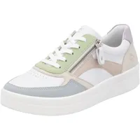 REMONTE Plateausneaker, Freizeitschuh, Halbschuh, Schnürschuh in schmaler Form Remonte weiß-pastellfarben
