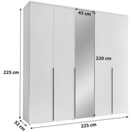 Harper Drehtürenschrank BURELA 225 x 225 x 52 cm Weiß