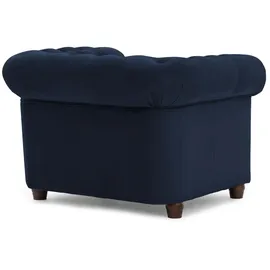 S-Style Chesterfield Sessel Cleo Blink Samt 104 x 72 x 0 cm Blau
