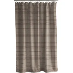 Tartan Duschvorhang 180 x 200 cm taupe