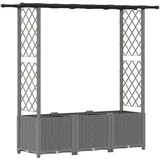 vidaXL Hochbeet mit Rankgitter und Dach 162,5 x 40 x 136 cm Hellgrau