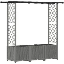 vidaXL Hochbeet mit Rankgitter und Dach 162,5 x 40 x 136 cm Hellgrau