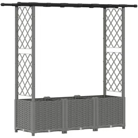 vidaXL Hochbeet mit Rankgitter und Dach 162,5 x 40 x 136 cm Hellgrau