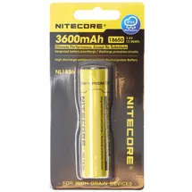 Nitecore Li-Ion Akku Typ 18650 3600mAh, NL1836R, mit USB-C-Ladeanschluss und Lade-Anzeige