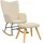 vidaXL Schaukelsessel mit Hocker Stoff 75 x 90 x 80 cm Creme