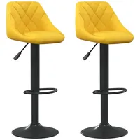 VidaXL Barhocker 2 Stk. Senfgelb Samt
