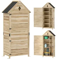 Outsunny Gartenschrank Holz, wasserdicht Geräteschuppen 80 x 49 x