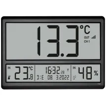TFA Digitale XL Wanduhr 36,0 cm 60.4523.01 schwarz