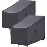 F&J Outdoors Gartenstuhlbezüge, 2er-Pack 89x99x89cm Tiefsitz-Lounge-Stuhl Schaukelstuhl Adirondack-Stuhlbezug Wasserdicht UV-beständige Outdoor-Möbelbezüge, Grau