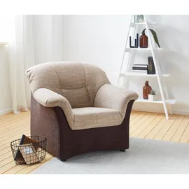 DOMO collection Sessel Sarafina Mikrofaser 102 x 83 x 81 cm Braun mit Federkern