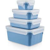 Emsa Clip&Close Color rechteckig Aufbewahrungsbehälter-Set, 4-tlg. aqua blau