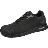 PUMA Safety Bounce Low S3S FO SR - Größe 43 - Damen & Herren S3 Sicherheitsschuh - rutschfeste Arbeitsschuhe mit Fiberglaskappe - Arbeitsschuh in Schwarz - 43 EU