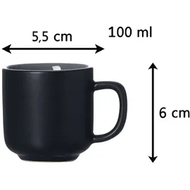 Ritzenhoff & Breker Espressotasse mit Untertasse 0,1 l Schwarz 4 St.