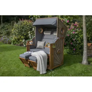 deVries Strandkorb Trend 45 Holz Blau