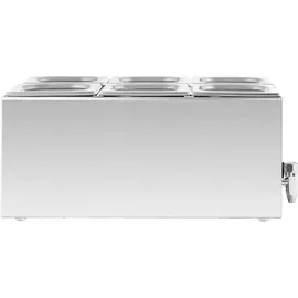 Royal Catering Bain Marie 600 W 6 GN 1/6, Ablasshahn