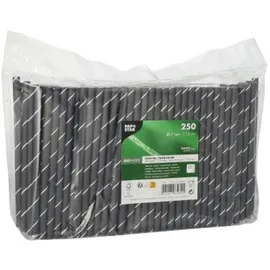Papstar Cocktailstrohhalme 250 St. 15 cm schwarz/weiß