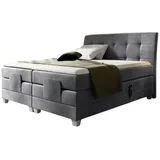 Fun Möbel Boxspringbett Elektrisch Bett FRANCO 120x200cm in Stoff Fresh Grau - Grau
