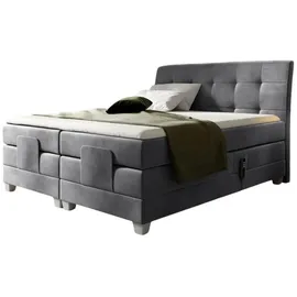 Fun Möbel Boxspringbett Elektrisch Bett FRANCO 120x200cm in Stoff Fresh Grau - Grau