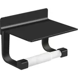 Schwarzer Toilettenpapierhalter, Toilettenpapierhalter Ohne Bohren, Aluminium-badezimmerzubehör, Wandmontage, Mattschwarz