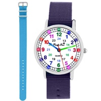 Kinder Armbanduhr Mädchen Jungen Einschulung Lernuhr Kinderuhr 2 Armband violett + hellblau