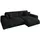 luma-home Cord Ecksofa Schlaffunktion ausziehbar Bettkasten Polsterecke L-Couch in Schwarz & Schwarz