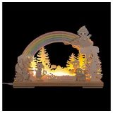 RATAGS 3D-LED-Schwibbogen Sandmännchen und Freunde unter dem Regenbogen 43 x 30 cm