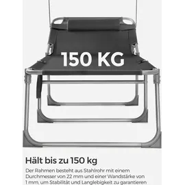 Songmics Sonnenliege 193 x 53 x 29 cm Dunkelgrau