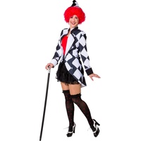 narrenkiste O9978-42 schwarz-weiß Damen Pierrot Jacke Clown Kostüm Gr.42