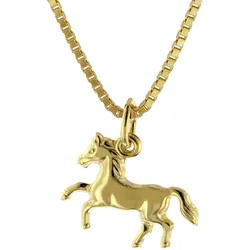 trendor 51089 Kinder Pferdchen-Anhänger Gold 333/8K + vergoldete Silberkette