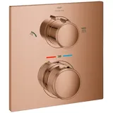 Grohe Thermostat-Brausebatterie mit 2-Wege-Umstellung, Kopfbrause/Handbrause - warm sunset