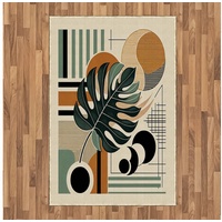 Teppich Flachgewebe Deko-Teppiche für das Wohn-,Schlaf-, und Essenszimmer, Abakuhaus, rechteckig, Monstera Tropisches Blatt in Salbeigrün grün 120 cm x 180 cm