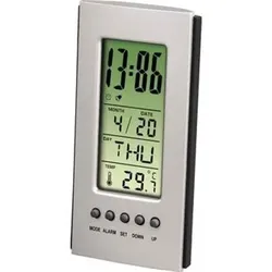 LCD-Thermometer, silber, 00186357, Temperatur, Uhrzeit, Wochentag und Datum
