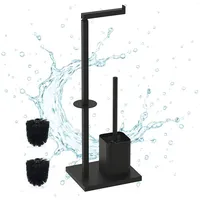 Relaxdays Wc Garnitur, aus Metall schwarz