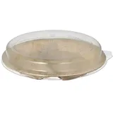 Papstar Starpak Teller, Palmblatt 2-geteilt 300 ml Ø 23 cm 5,3 cm mit rPET Deckel "Kombipack"