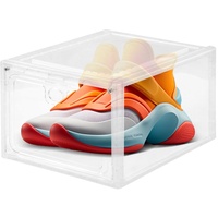 CEWROM Schuhboxen, Schuhboxen Stapelbar Transparent, Schuhboxen Großer Stapelbar, Schuhboxen Transparent, Schuhkarton mit Deckel, Schuh-Organizer Kunststoff, für Sneaker, Stöckelschuhe bis Größe 47